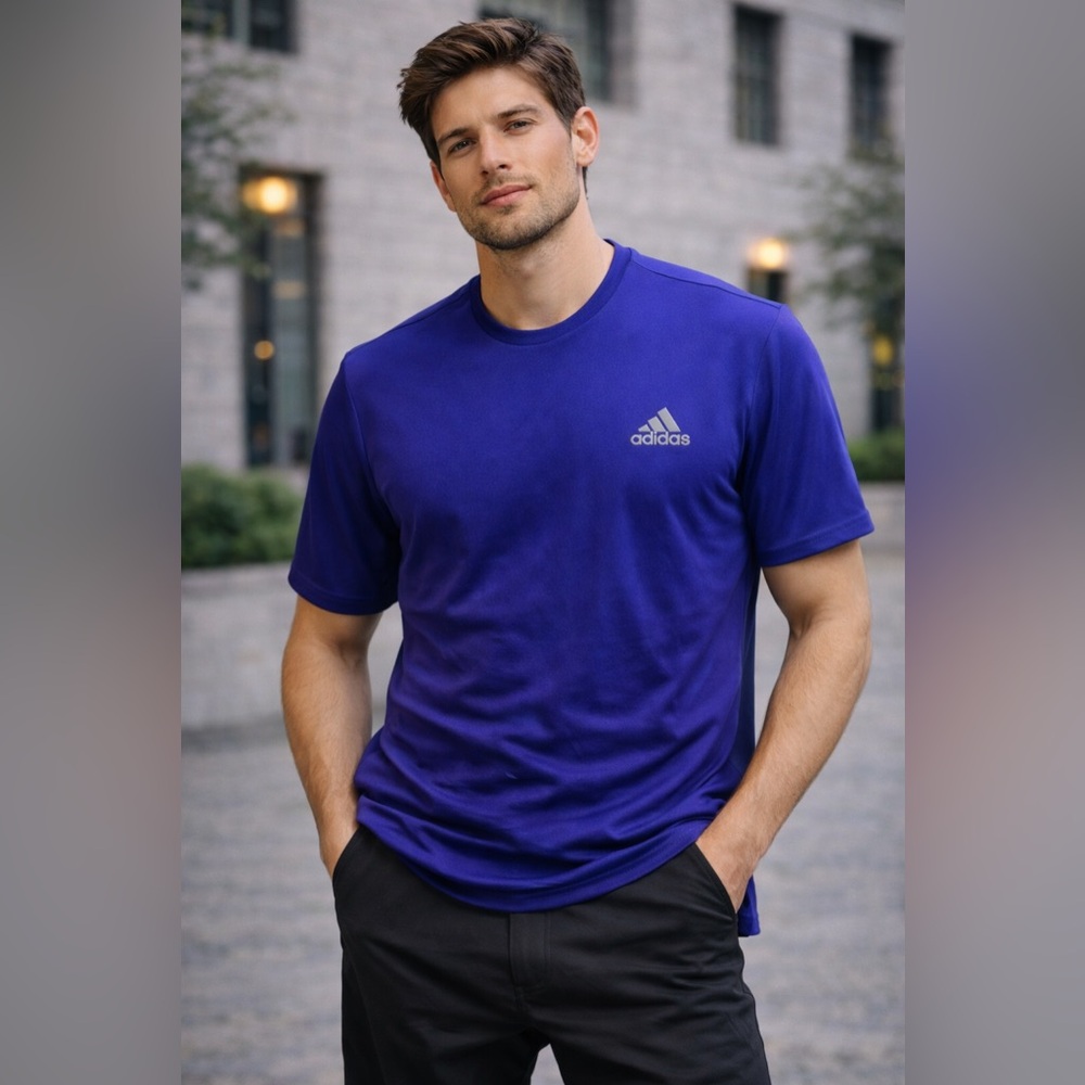 Adidas Men's Vibrant Blue Short Sleeve Tee